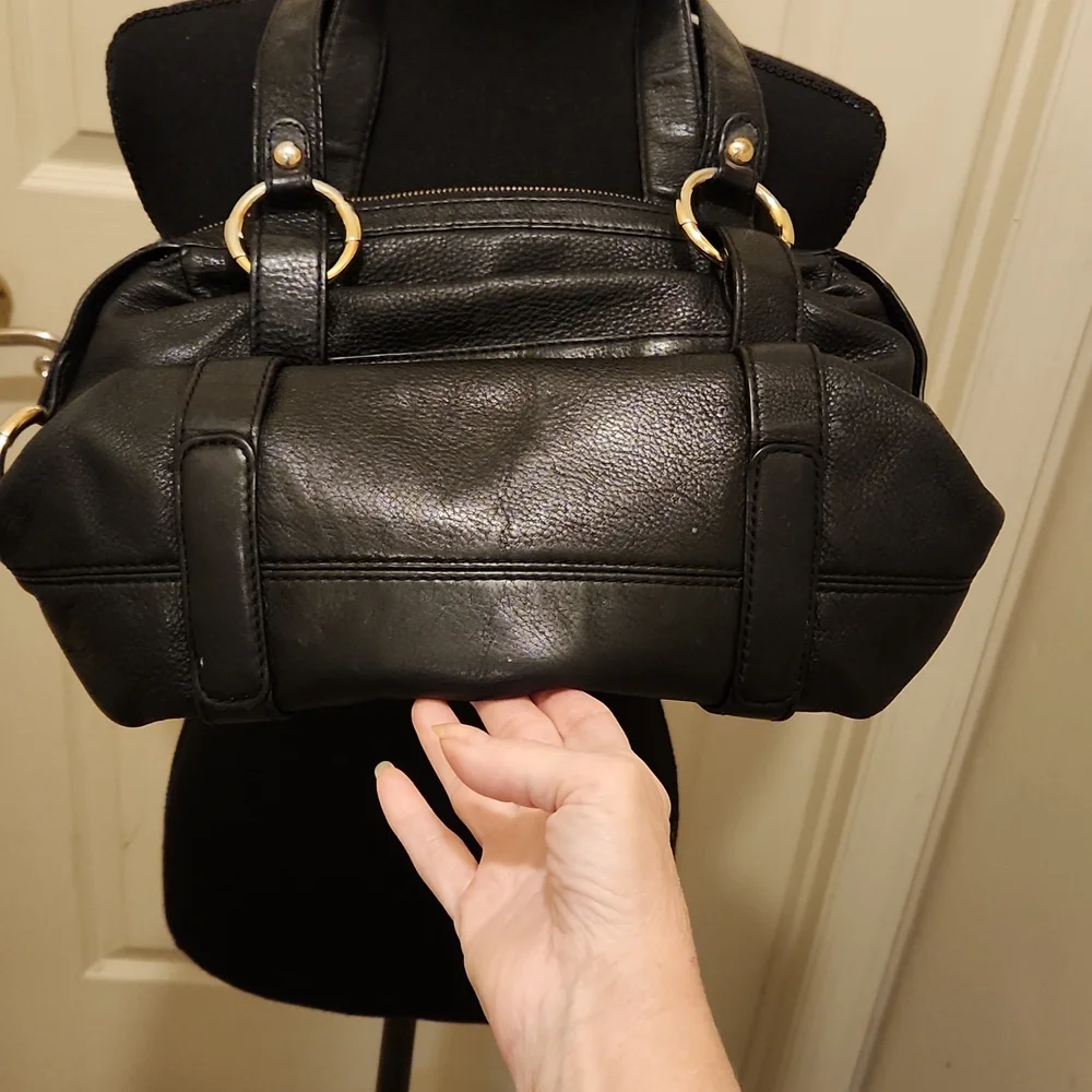 Michael Michael Kors, Black & Gold Satchel Purse - Picture 8 of 16